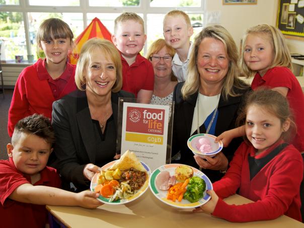 Nottinghamshire school meals Catering Mark gold standard