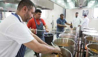 muslim convention islam curry naan cooking UK largest kitchen 