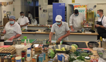 Sophie provides shots of NHS chefs being trained