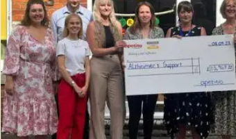 Apetito raises over £13,000 to Alzheimer’s Support 