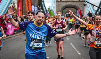 Nathan Ashworth running the 2024 London Marathon