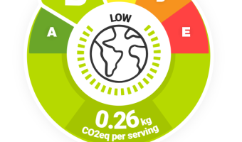 Cod takes third place with 0.26kg of CO2 per serving