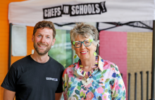 Prue Leith and Chefs in Schools director Sam Phillips