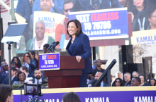 US Presidential hopeful Kamala Harris