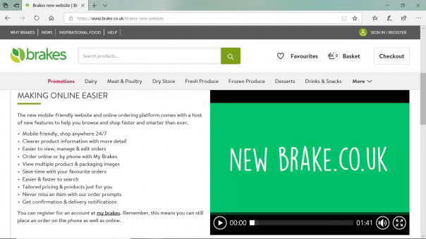 Food wholesalers Brakes announces new website 