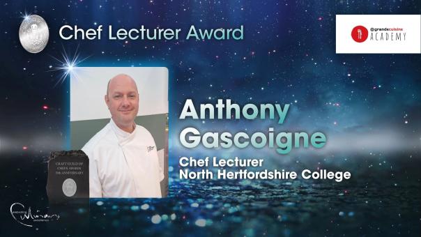 Hertfordshire catering tutor Anthony Gascoigne collects prestigious award   