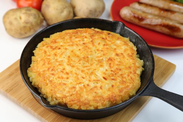 Swiss Rosti, a potato cake Swiss Rosti, a potato cake