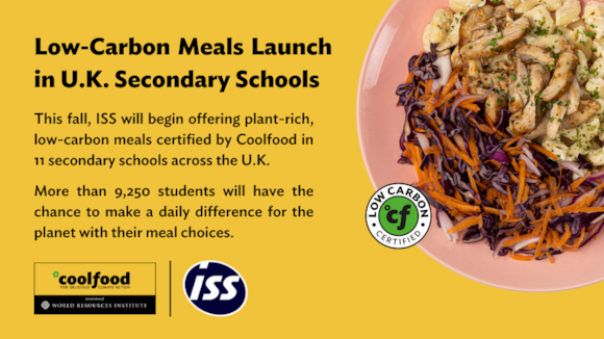 ISS partners with Coolfood to launch low carbon school meals ISS partners with Coolfood to launch low carbon school meals