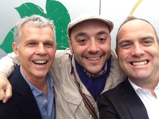 Hugh Walker and Nick Mead of Eden, with (middle) Stefano Ispani of Cucina Catering Eden Caterers Cucina Catering