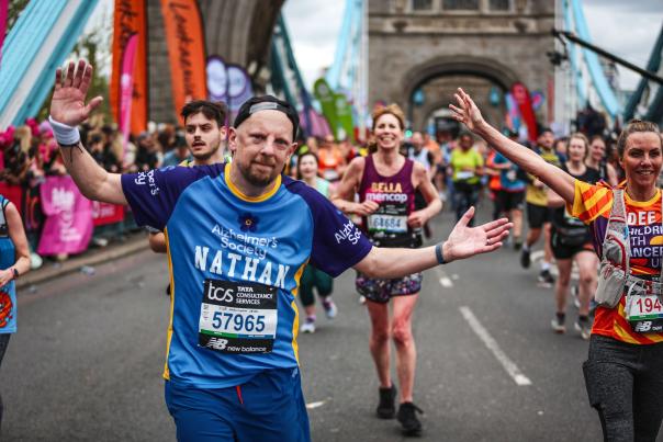 Nathan Ashworth running the 2024 London Marathon