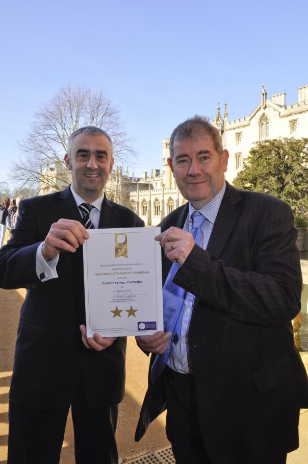 St John’s College, Sustainable Restaurant Association, awards, two stars