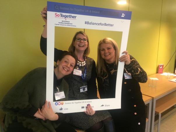 Sarah Perry, HR Director, Megan Horsburgh, head of diversity & inclusion and Fiona Stewart, SoTogether FM Ambassador and Sodexo's contract director at Northumberland University